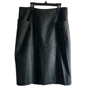 Ann Taylor Size 10 Pencil Skirt Grey Wool